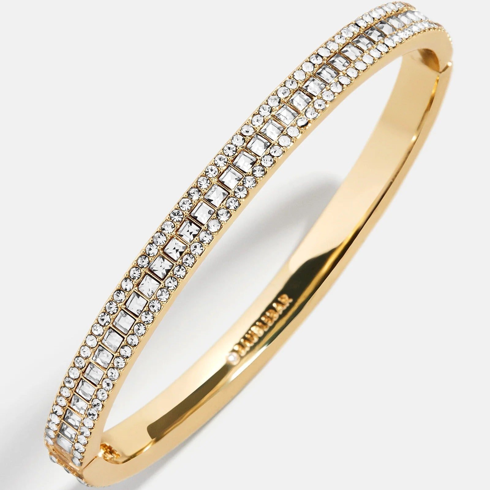 Helena Crystal Hinge Bangle (Gold/Pave)