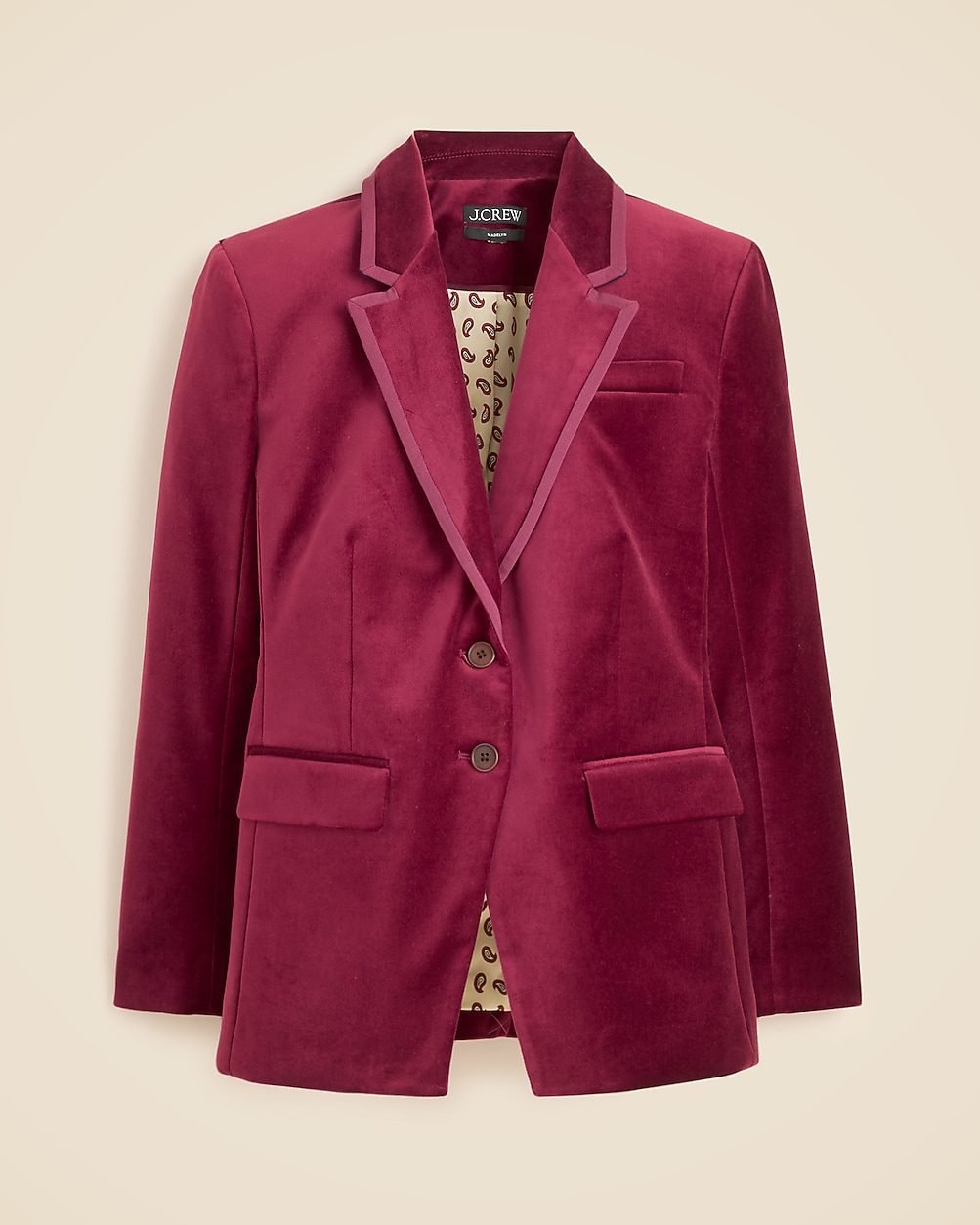 Madelyn Blazer in Velvet (Inky Burgundy)