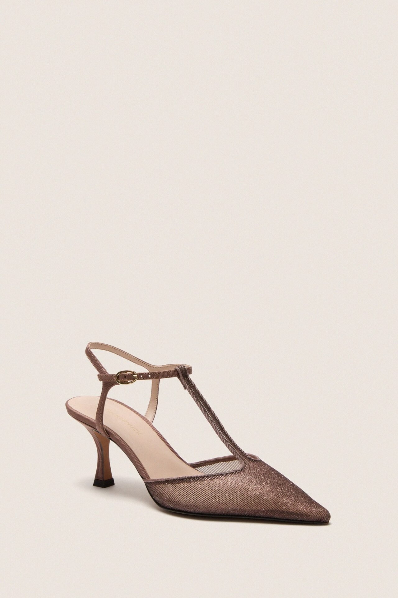 Mauve Metallic Mesh Margot Heels