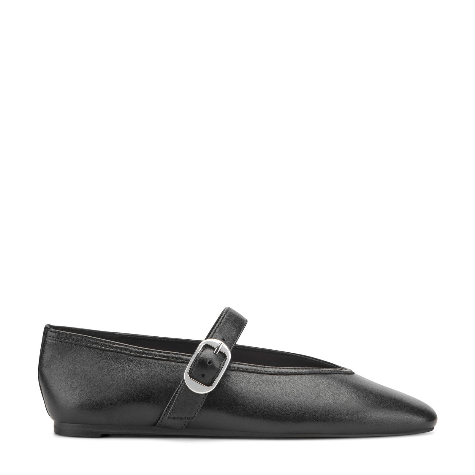 Godea Leather Mary Jane Ballet Flat (Black Leather)