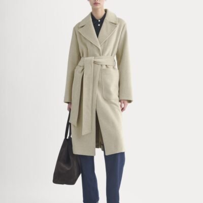 ReWool Belted Blanket Coat (Heather Wheat)