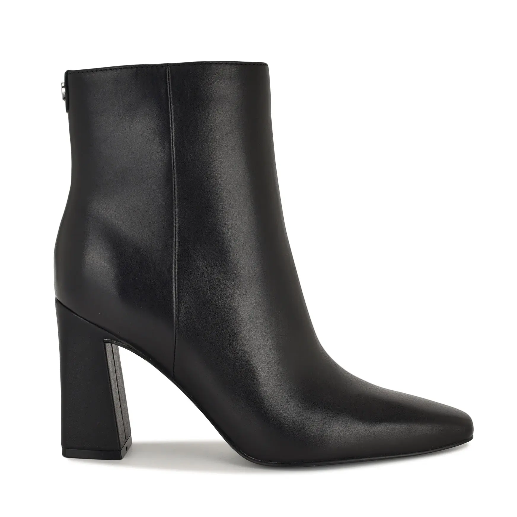 Reraye Block Heel Ankle Booties (Black Leather)