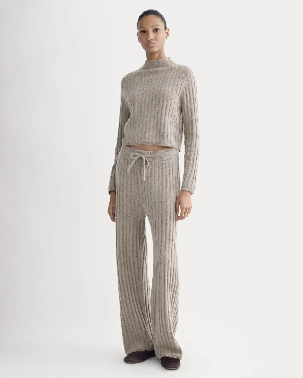 Straight-Leg Pant in Wool Cashmere (Oatmeal)