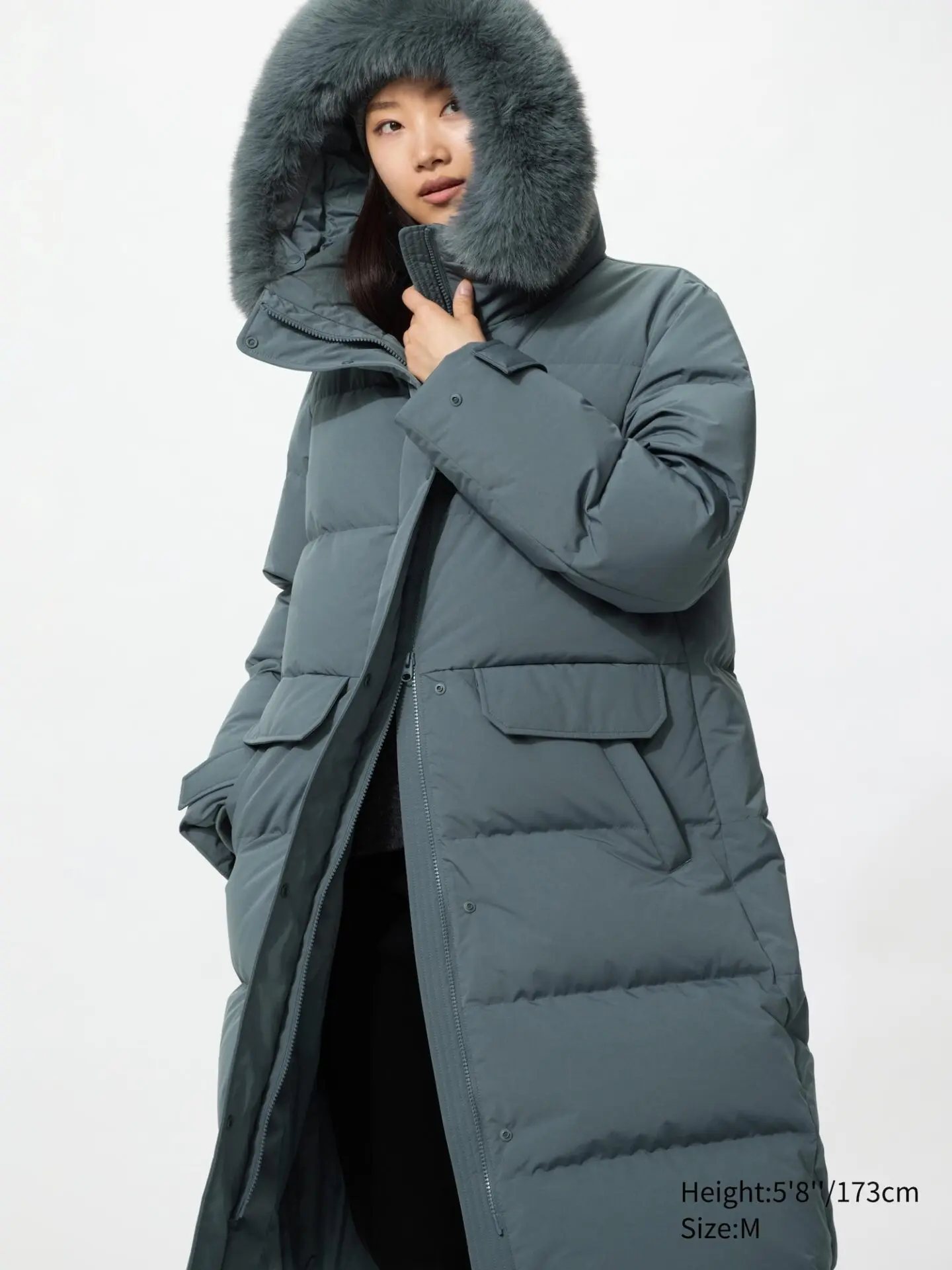 Women's Ultra Warm Down Long Coat (07 Gray)