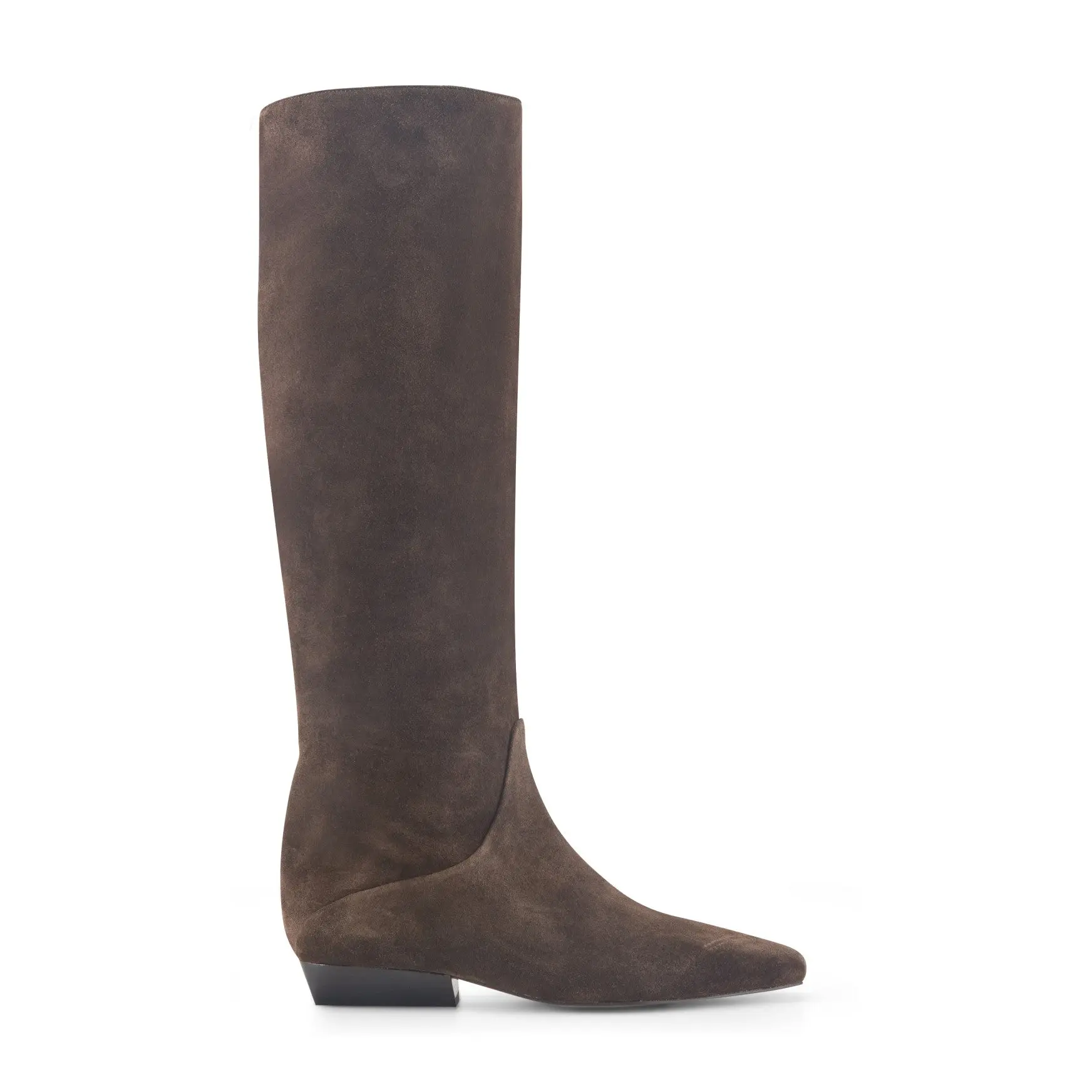 Dalli Leather Flat Boot (Dark Brown Suede)