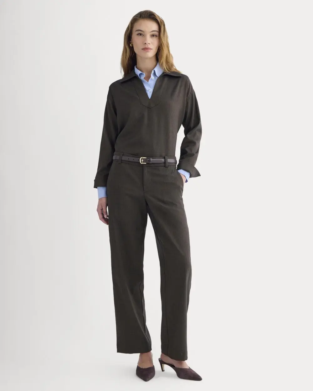 Straight-Leg Trouser in Tailor Twill (Heathered Fudge)