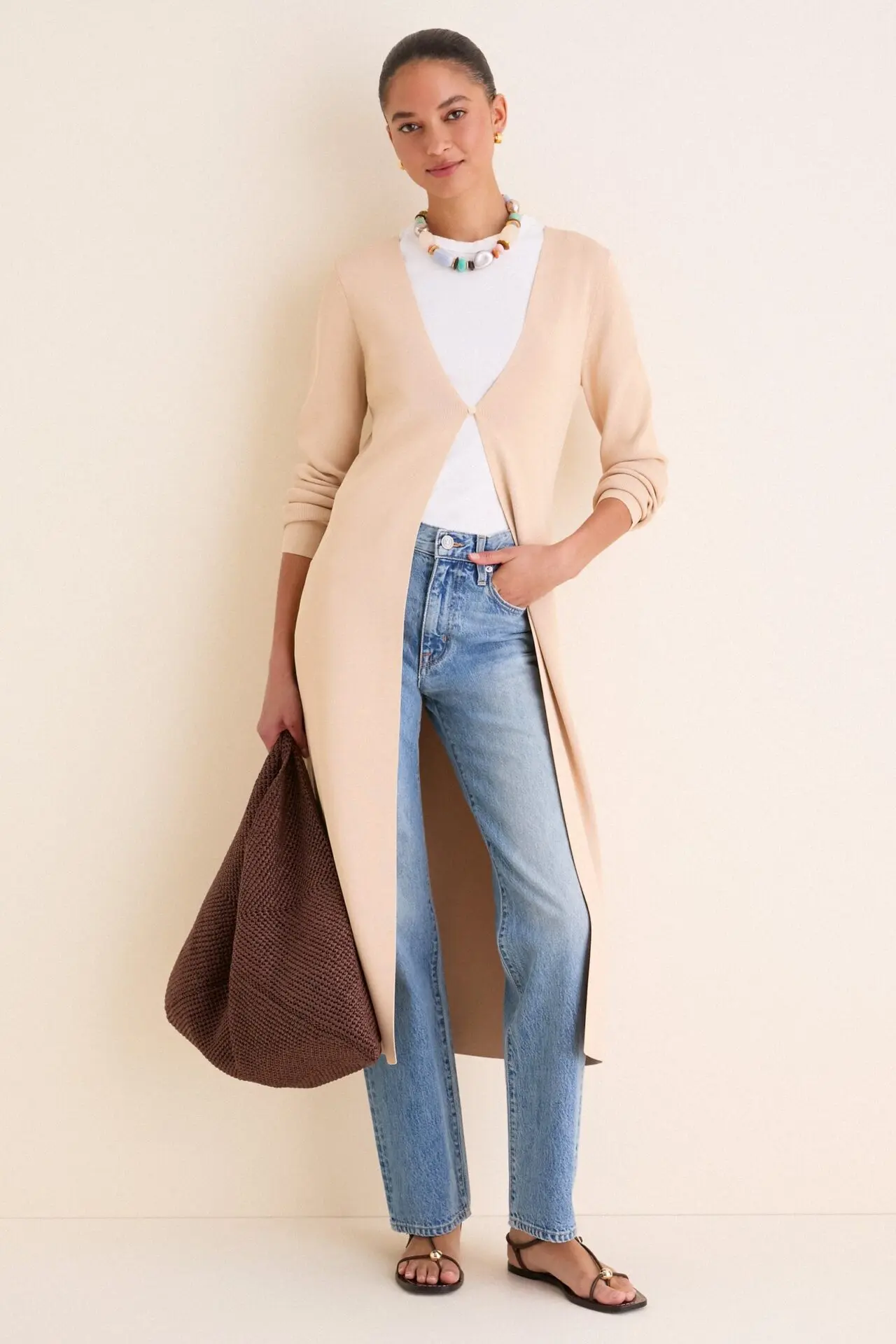 Cream Knit Aiden Duster