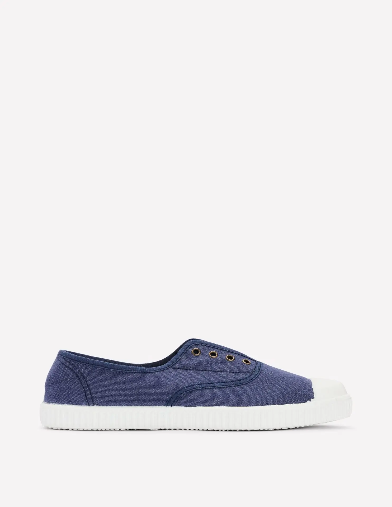 Laceless Canvas Plimsoll (Navy)