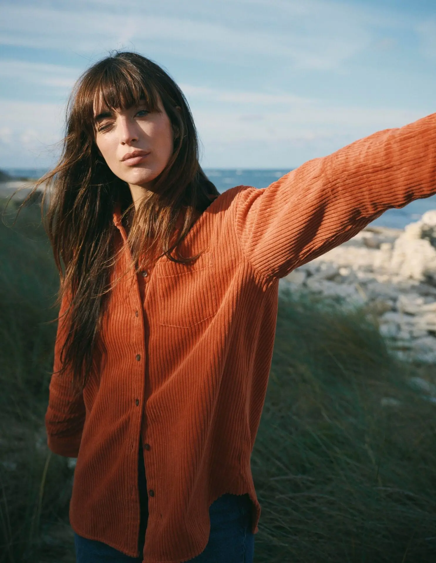Sienna Relaxed Cord Shirt (Spiced Ginger)