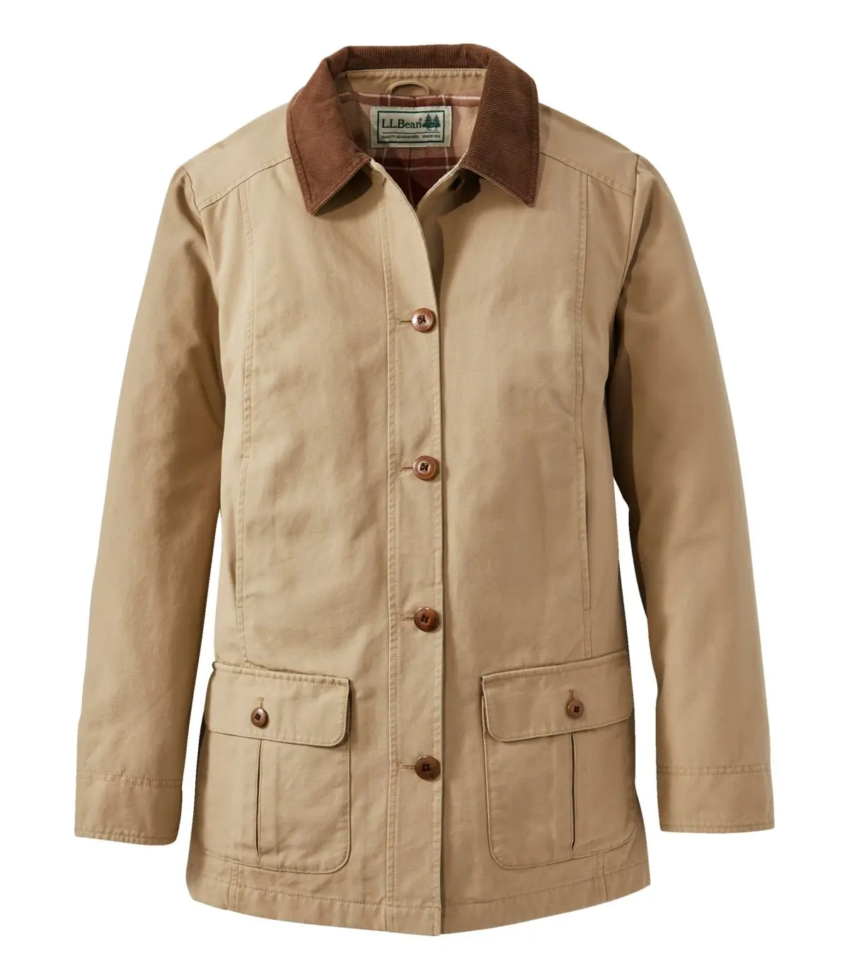 Women's Adirondack Barn Coat, Flannel-Lined (Dark Khaki)