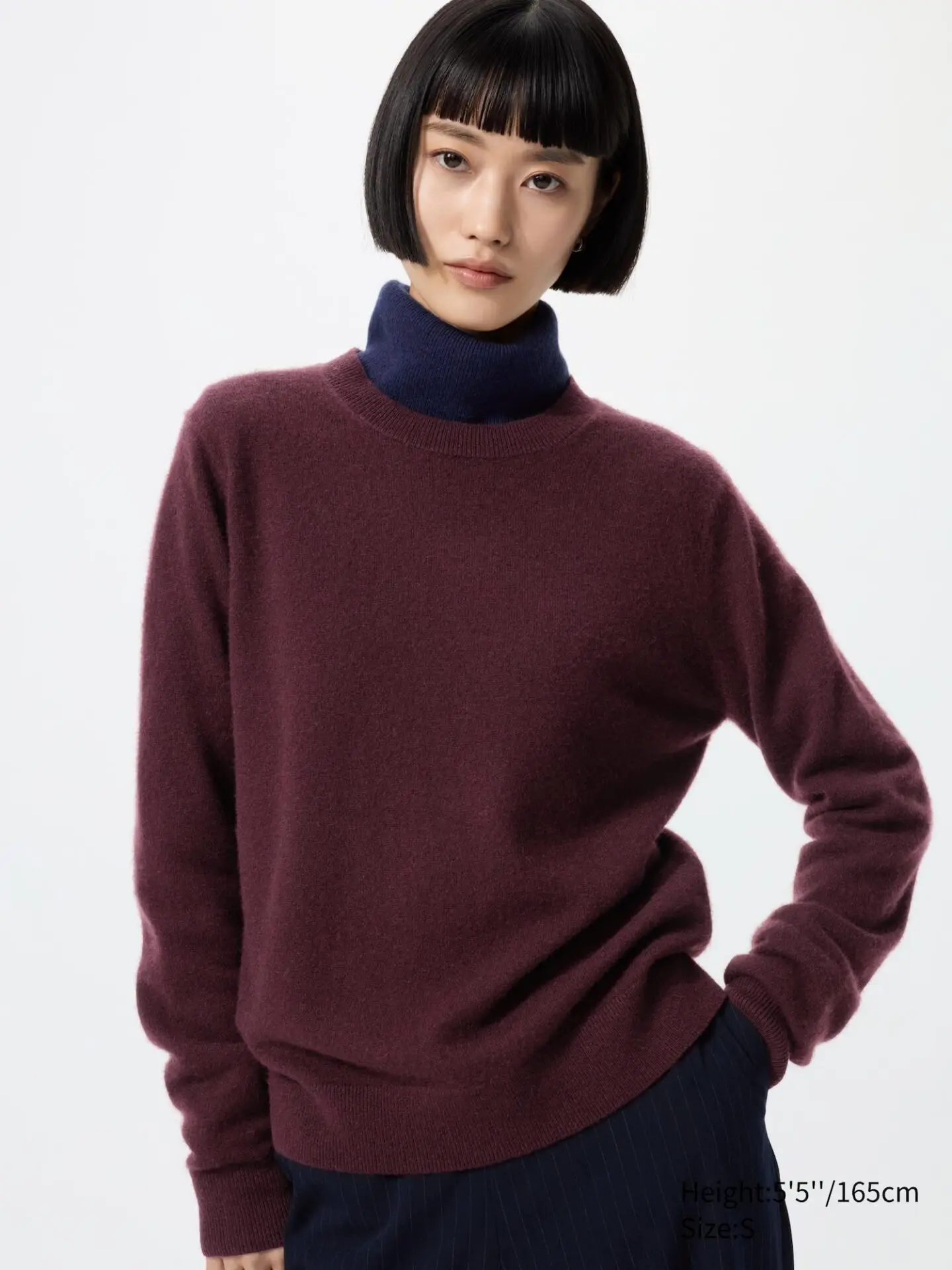Cashmere Crew Neck Sweater (19 Wine)