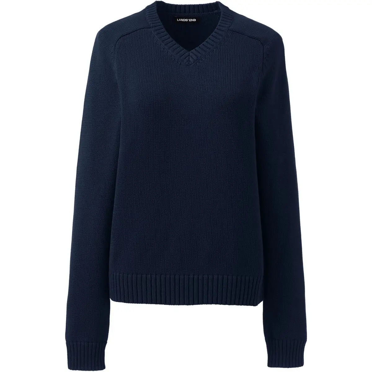 Women's Cotton Modal V-neck Sweater (Classic Navy)
