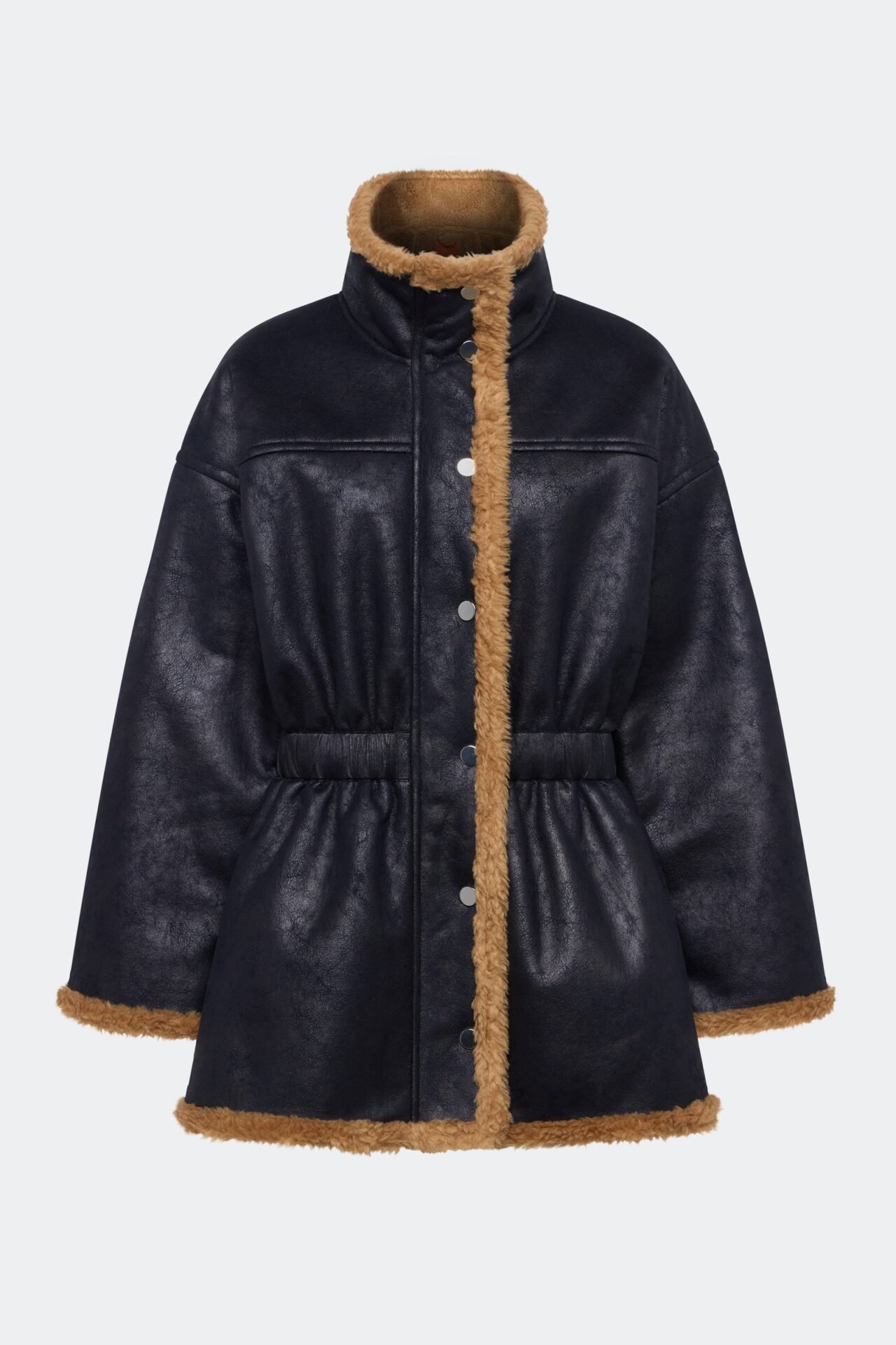 Yara Faux Shearling Jacket (Black)